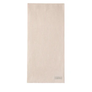 Szal Calvin Klein Patch Chunky Rib Cotton Scarf LV04D8055G Beżowy
