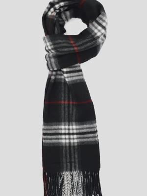 Szal Czarny w Kratę Tartan Unisex Lancerto