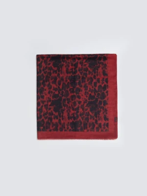 Szal damski w panterkę czerwony Panterosi 603 BIG STAR