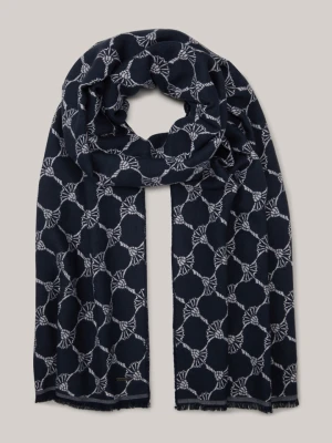 Szal Felix z motywem chabrowym w kolorze granatowym Joop