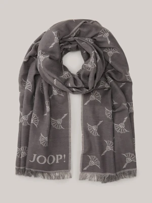 Szal Feris w chabrowy wzór w kolorze ciemnoszarym Joop