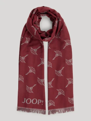 Szal Feris w kolorze bordowo-szarym ze wzorem w chabry Joop