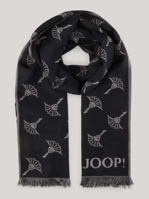 Szal Feris z chabrowym motywem w kolorze czarnym Joop