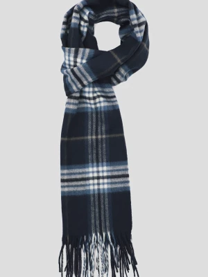 Szal Granatowy w Kratę Tartan Unisex Lancerto