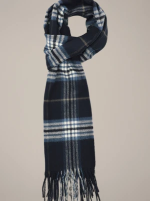 Szal Granatowy w Kratę Tartan Unisex Lancerto