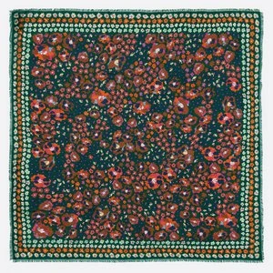 Szal kwiaty akwarela akwamaryna BIMBA Y LOLA