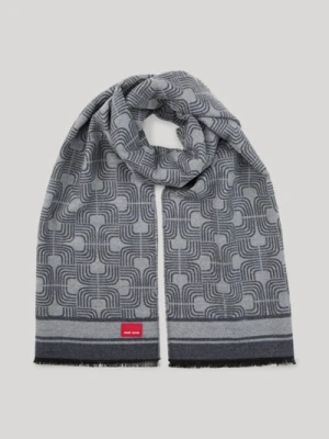 Szal Lando w kolorze antracytowy/jasnoszarym, we wzór Joop