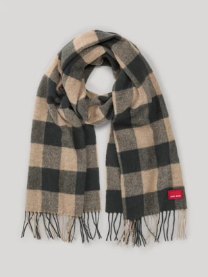 Szal Lazlo w kolorze oliwkowym/beżowym w kratkę Joop