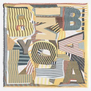 Szal logo XL geometryczny limonka BIMBA Y LOLA