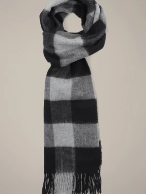 Szal Szaro-Czarny w Kratę Unisex Lancerto