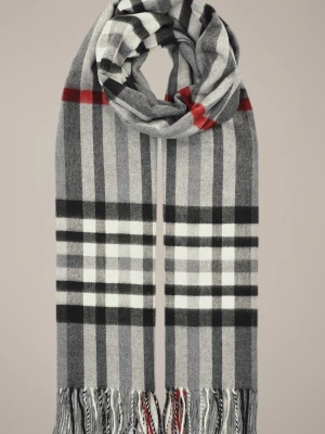 Szal Szary w Kratę Tartan Unisex Lancerto