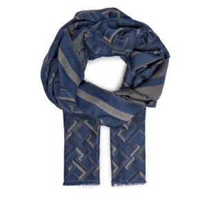 Szal Tommy Hilfiger Distinct Jacquard Scarf AW0AW16372 Niebieski