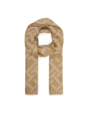 Szal Tommy Hilfiger Th Monogram Heavy Scarf AW0AW18051 Beżowy