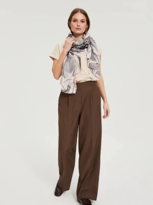 Szal w kwiaty szary Moodo