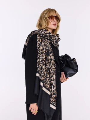 Szal w zwierzęcy wzór z dodatkiem wełny TARANKO