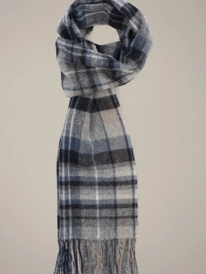 Szal Wełniany Mixkolor w Kratę Unisex Lancerto Granat