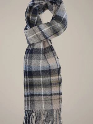 Szal Wełniany Mixkolor w Kratę Unisex Lancerto Granat