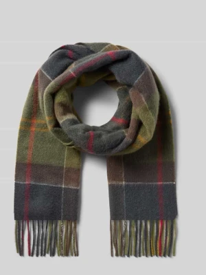Szal z czystego kaszmiru Barbour Oliwkowy