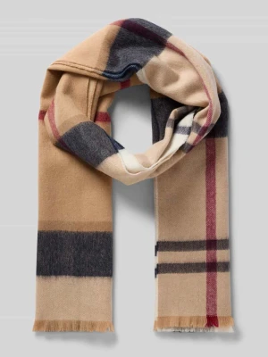Szal z czystej wełny model 'Rosefield' Barbour Camel