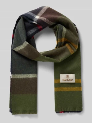 Szal z czystej wełny model 'Rosefield' Barbour Oliwkowy