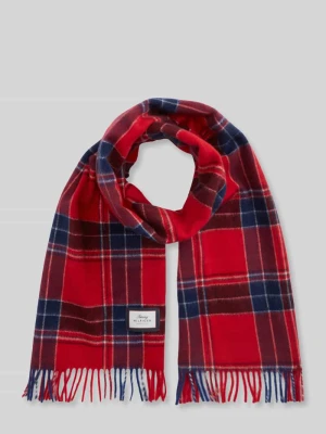 Szal z czystej żywej wełny Tommy Hilfiger Czerwony