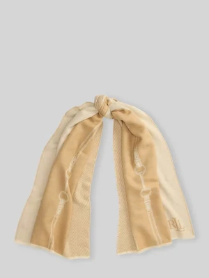 Szal z detal z logo Lauren Ralph Lauren Camel