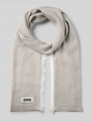 Szal z detalem z logo i dodatkiem lnu model ‘PLINA’ drykorn