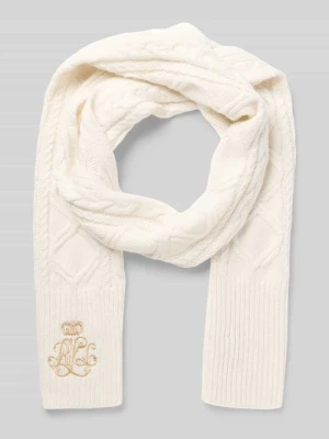 Szal z detalem z logo Lauren Ralph Lauren