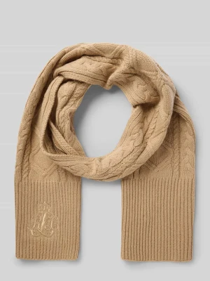 Szal z detalem z logo Lauren Ralph Lauren