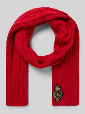 Szal z detalem z logo Lauren Ralph Lauren