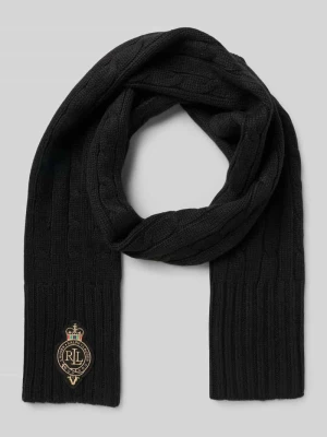Szal z detalem z logo Lauren Ralph Lauren