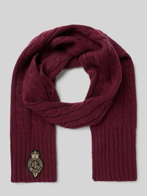 Szal z detalem z logo Lauren Ralph Lauren