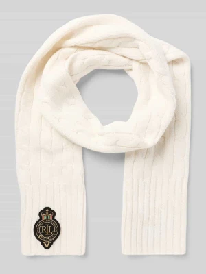 Szal z detalem z logo Lauren Ralph Lauren