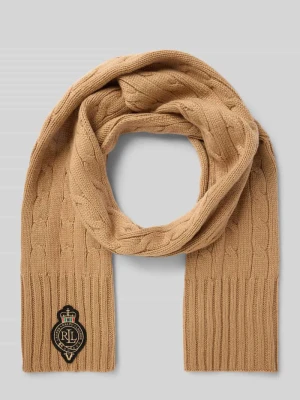 Szal z detalem z logo Lauren Ralph Lauren