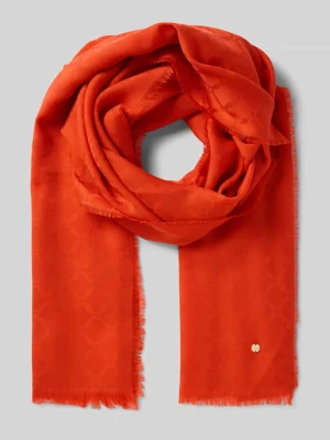 Szal z detalem z logo Marc Cain