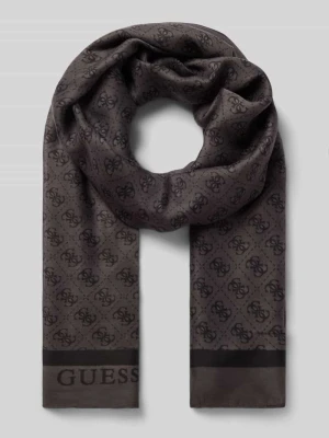 Szal z detalem z logo na całej powierzchni model 'Katya' Guess Czarny