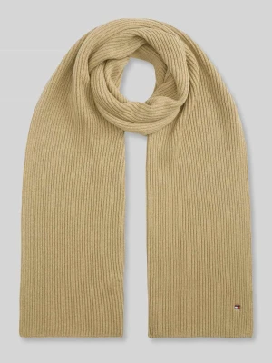Szal z detalem z logo z kaszmiru Tommy Hilfiger Camel