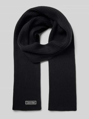 Szal z domieszką kaszmiru i naszywką z logo CK Calvin Klein
