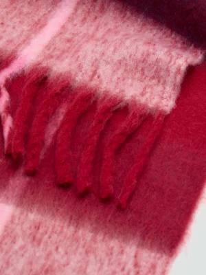 Szal z dzianiny w paski czerwony - Teen - Rozmiar uniwersalny - MANGO TEEN