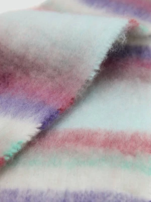 Szal z dzianiny w paski niebieski - Teen - Rozmiar uniwersalny - MANGO TEEN