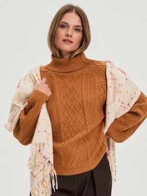 Szal z frędzalmi różowy Moodo