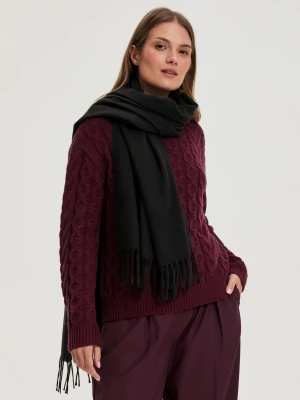Szal z frędzlami czarny Moodo
