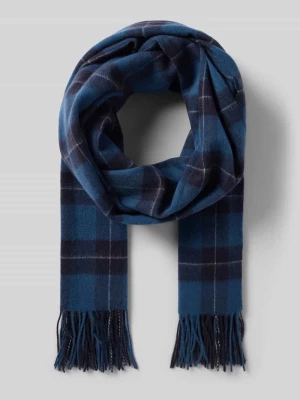 Szal z frędzlami i wzorem w kratę MAX&Co.