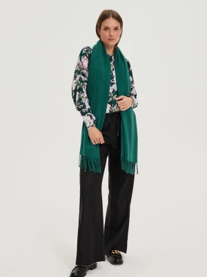Szal z frędzlami zielony Moodo