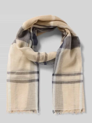 Szal z mieszanki bawełny i lnu Barbour