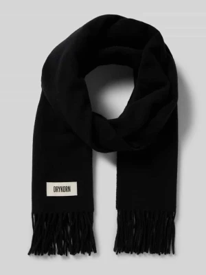 Szal z mieszanki wełny i wełny lana z frędzlami model ‘GAZE’ drykorn