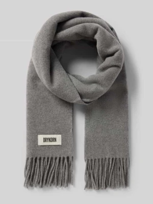 Szal z mieszanki wełny i wełny lana z frędzlami model ‘GAZE’ drykorn