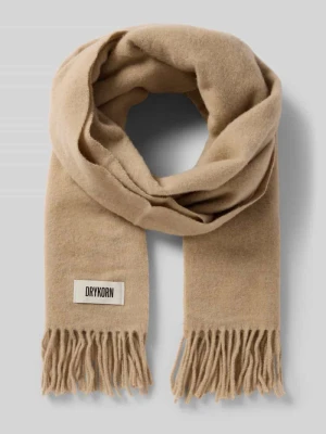 Szal z mieszanki wełny i wełny lana z frędzlami model ‘GAZE’ drykorn