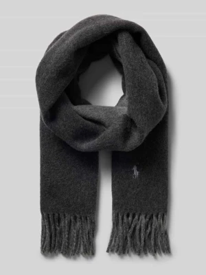 szal z mieszanki wełny Polo Ralph Lauren Antracytowy