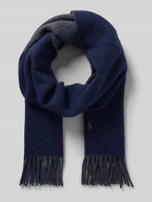 szal z mieszanki wełny Polo Ralph Lauren Granatowy